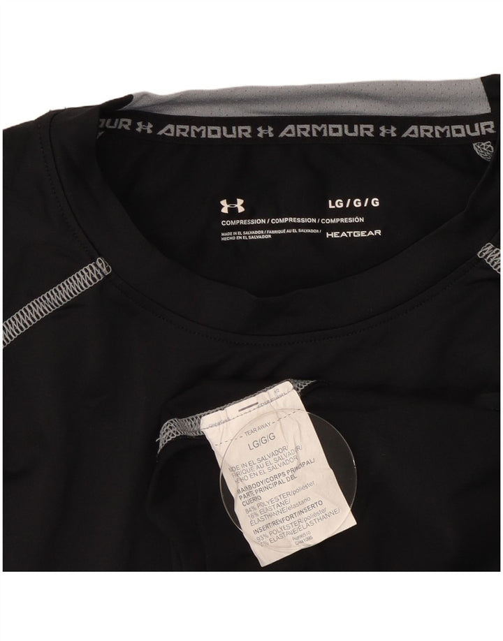 Męski top Under Armour Heat Gear z długim rękawem, duży, czarny poliester