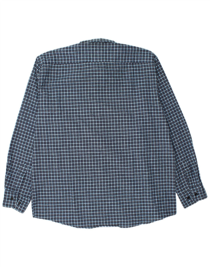 Męska koszula flanelowa w stylu vintage, rozmiar 45 XL, niebieska kratka