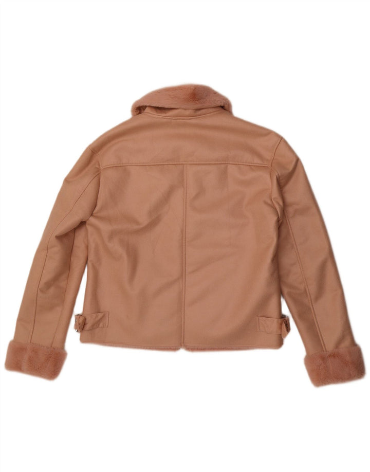 Damska kurtka Guess ze sztucznej skóry Sherpa UK 12, średni różowy poliester