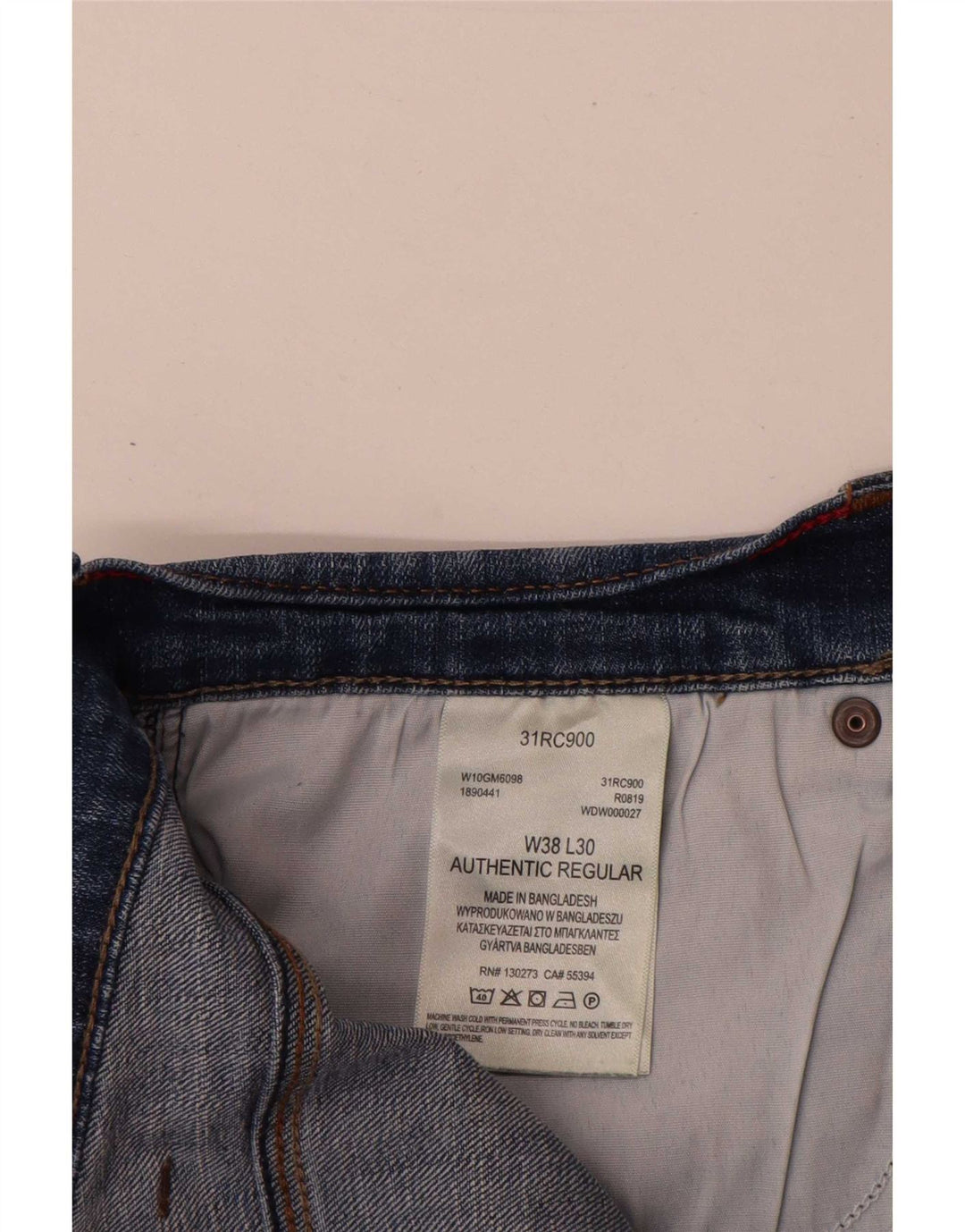Męskie jeansy Wrangler Authentic Regular Straight W38 L30 Niebieska bawełna