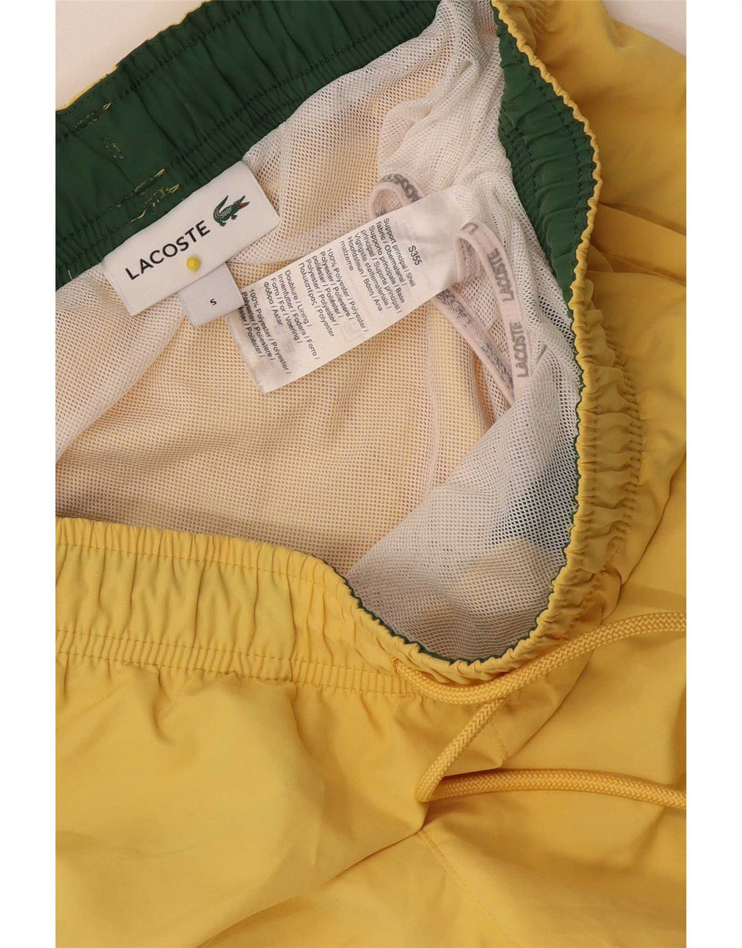 Damskie spodenki kąpielowe Lacoste UK 10, małe, żółte, poliestrowe