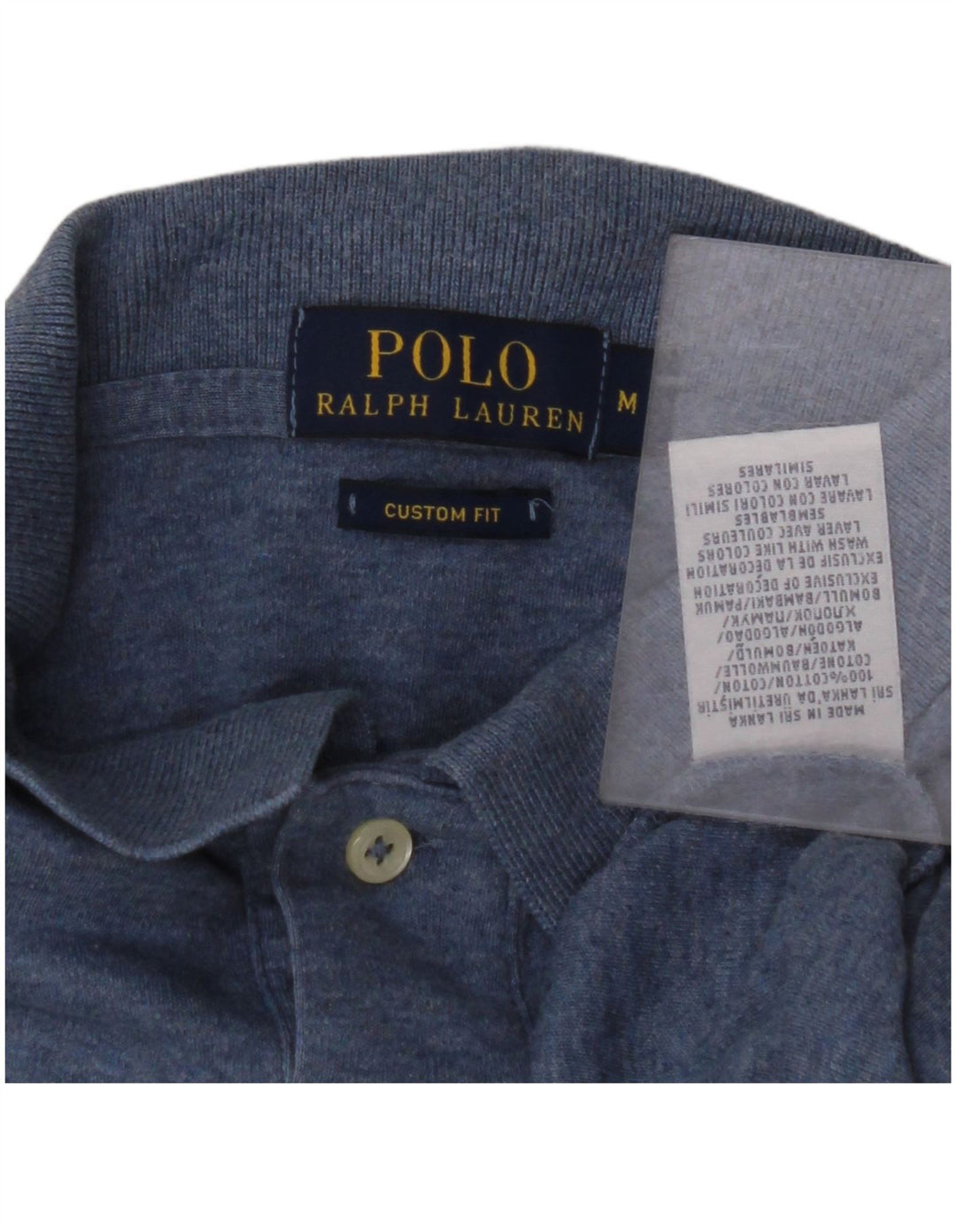 POLO RALPH LAUREN Męska koszulka polo o dopasowanym kroju, średnioniebieska, bawełniana