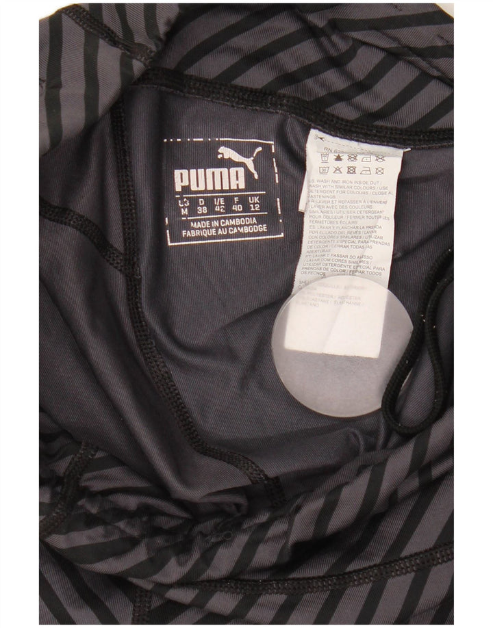 Damskie legginsy Capri Puma UK 12, poliester w średnie szare paski