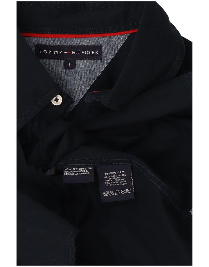 Koszula męska TOMMY HILFIGER duża, bawełniana, granatowa