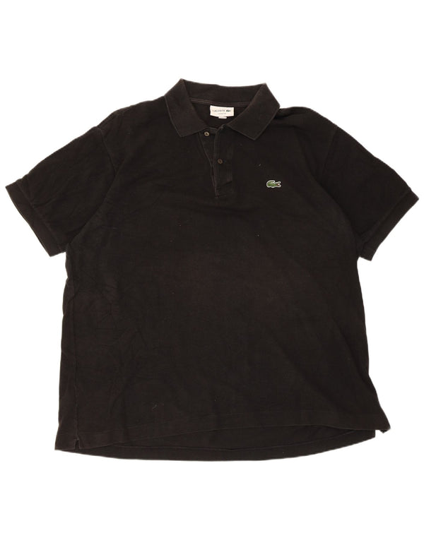 Męska koszulka polo Lacoste o klasycznym kroju, rozmiar 7 2XL, czarna bawełna