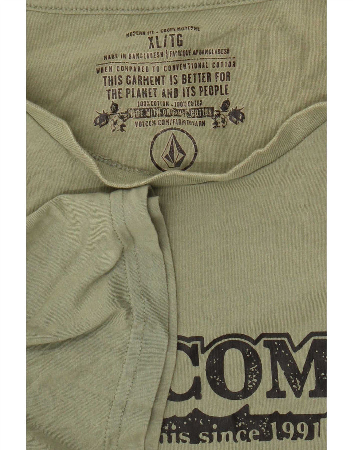 Męska koszulka z grafiką Volcom XL, zielona bawełna