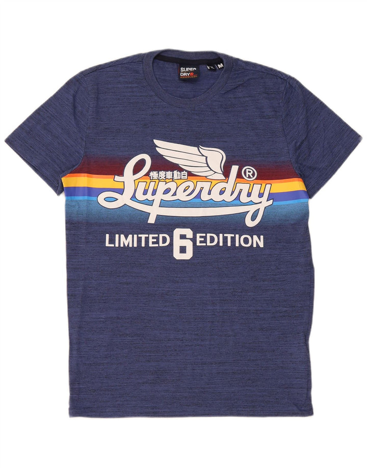 Męska koszulka Superdry Regular Graphic Top, średnia niebieska bawełna w cętki