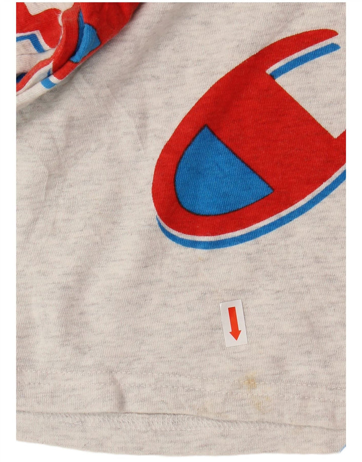 Damska koszulka z krótkim rękawem CHAMPION Reverse Weave Crop Graphic Top UK 16, duża, szara