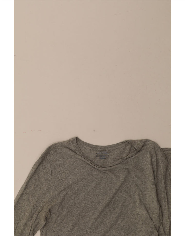 POLO RALPH LAUREN Womens Top Long Sleeve UK 12 Medium Grey Cotton Vintage Polo Ralph Lauren and Second-Hand Polo Ralph Lauren from Messina Hembry 