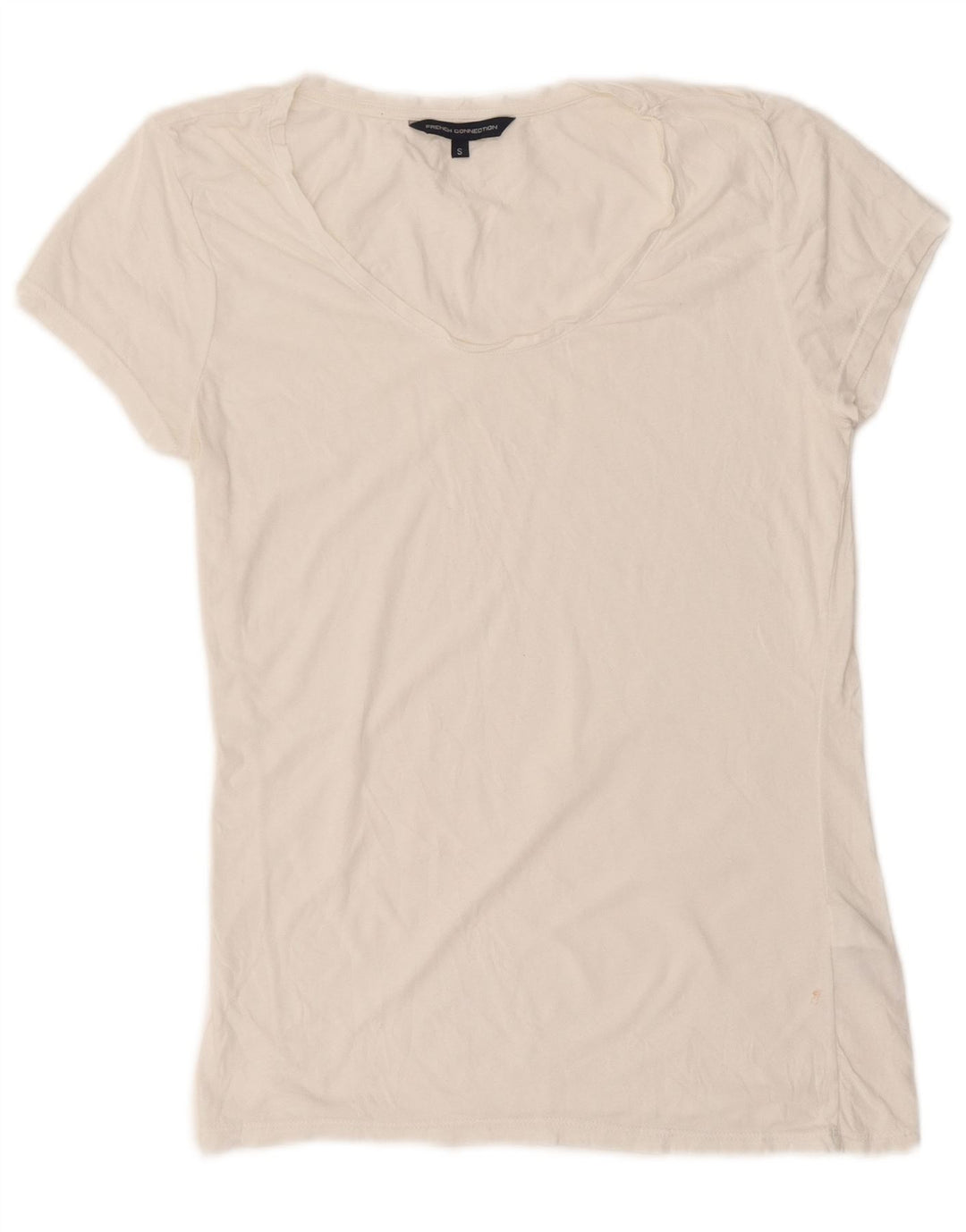 T-shirt damski French Connection Top UK 10, mały, biały, bawełniany