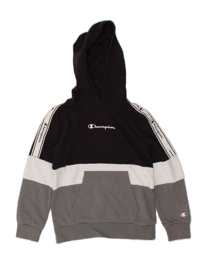 CHAMPION Boys Graphic Hoodie Jumper 7-8 Years Small Multicoloured Vintage Champion and Second-Hand Champion from Messina Hembry 
