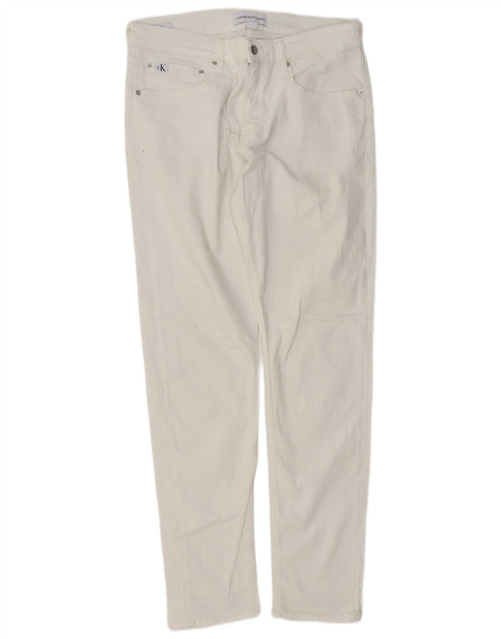 Damskie jeansy Calvin Klein W34 L32 Biała bawełna