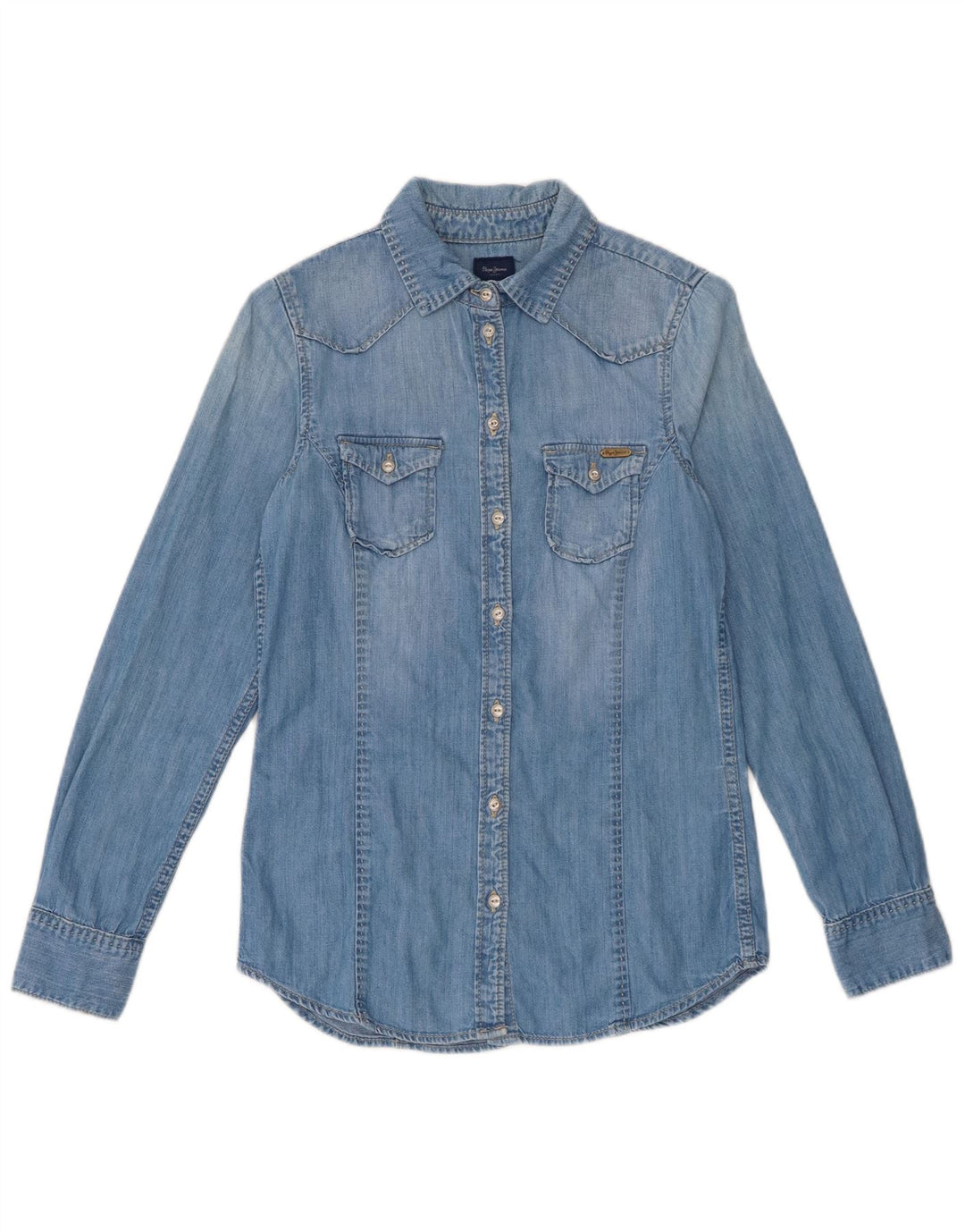 Damska koszula dżinsowa PEPE Jeans UK 10, mała, niebieska bawełniana