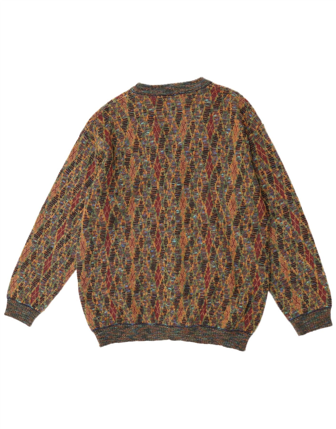 Suspence Męski sweter rozpinany Średni wielobarwny Argyle/Diament