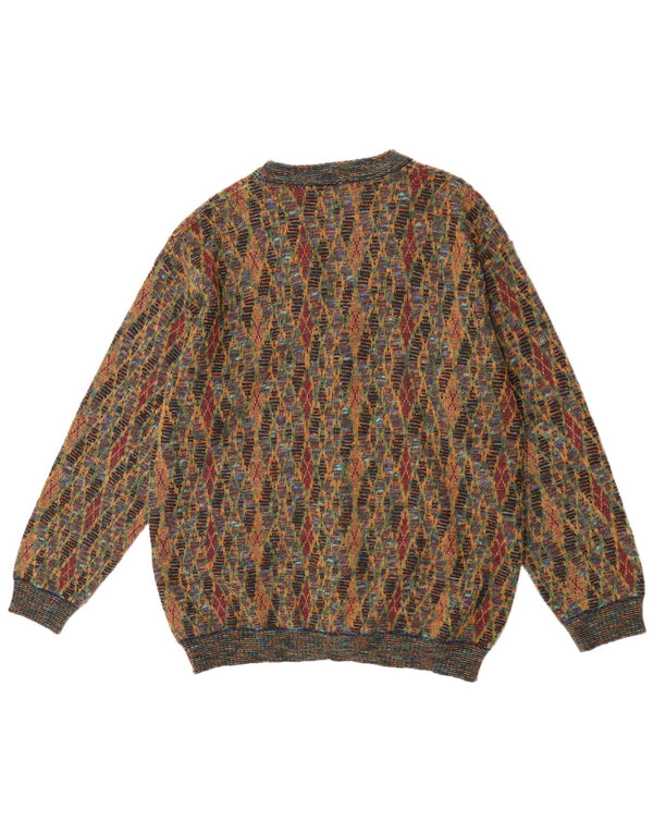 Suspence Męski sweter rozpinany Średni wielobarwny Argyle/Diament