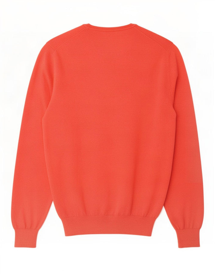 Męski sweter Massimo Dutti z dekoltem w kształcie litery V, duży, czerwony, bawełniany
