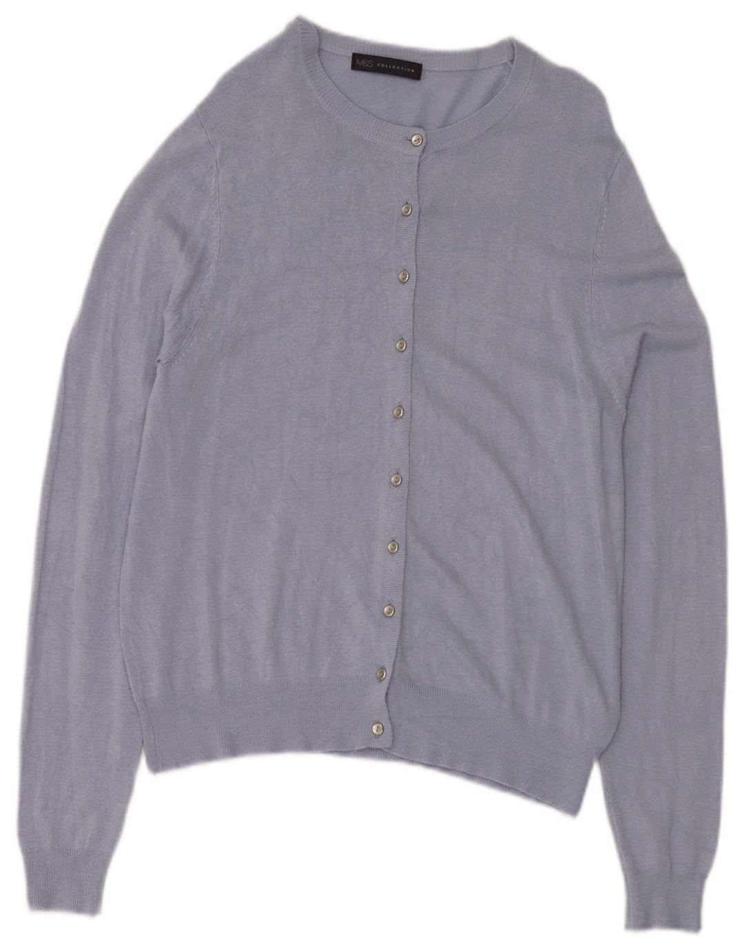 Marks & Spencer Damski sweter kardigan UK 14, duży, niebieski, wiskoza