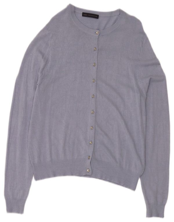 Marks & Spencer Damski sweter kardigan UK 14, duży, niebieski, wiskoza