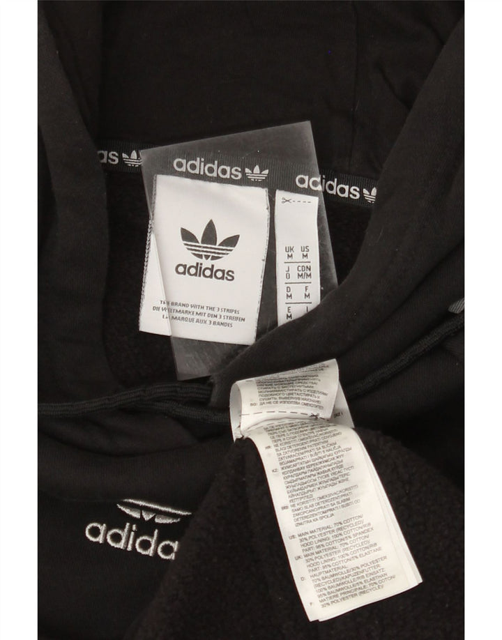 Męski sweter z kapturem ADIDAS, średni czarny, bawełniany