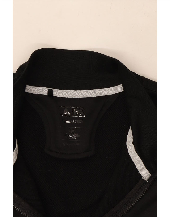 Męski sweter ADIDAS Climalite z zamkiem błyskawicznym, duży, czarny poliester