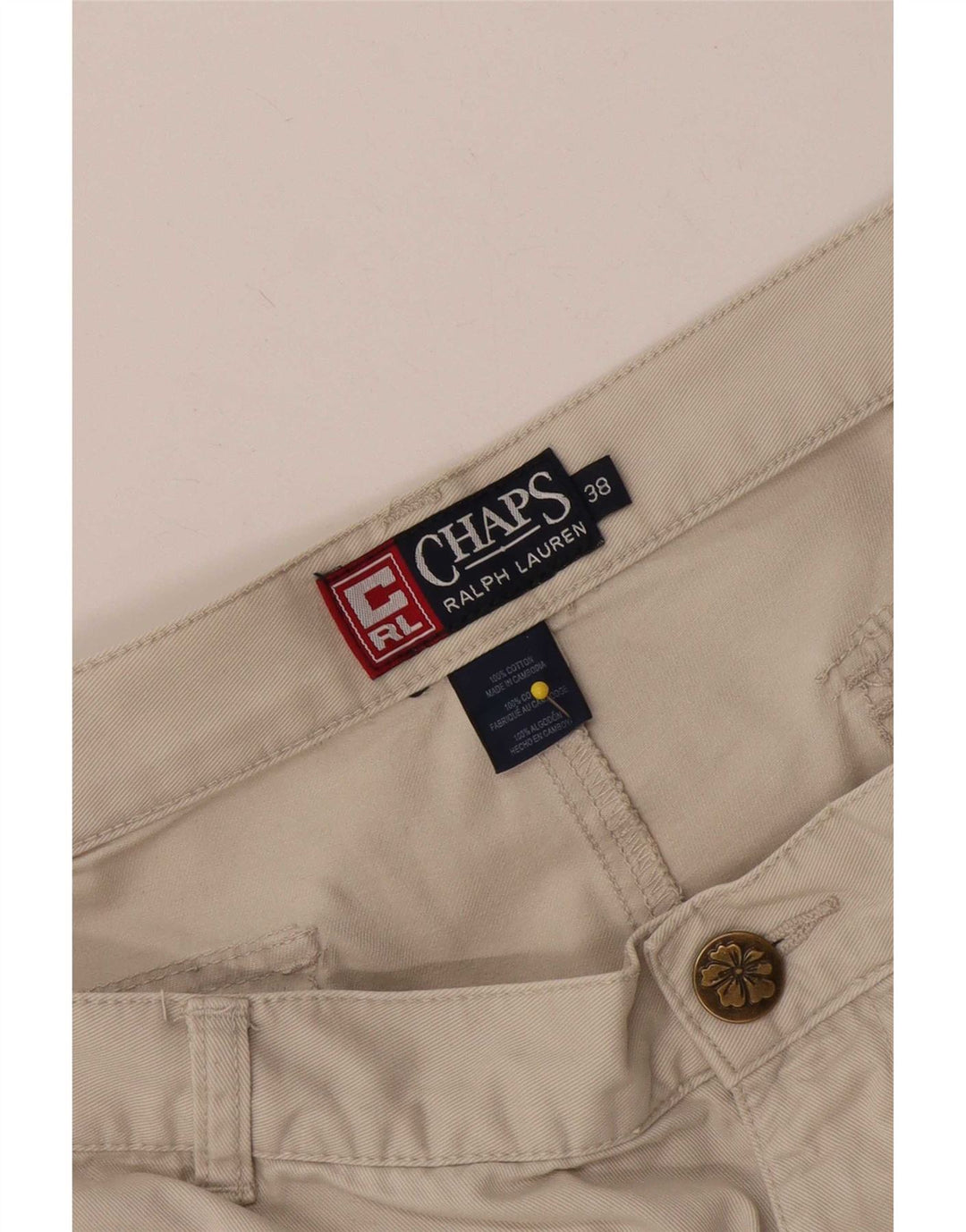 Męskie spodenki cargo Chaps Ralph Lauren W38 XL, beżowa bawełna