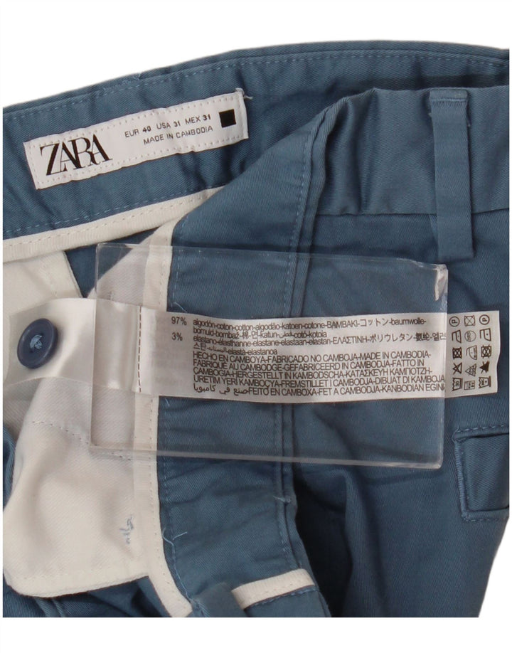 Męskie spodenki chino Zara EU 40 Medium W31, niebieska bawełna