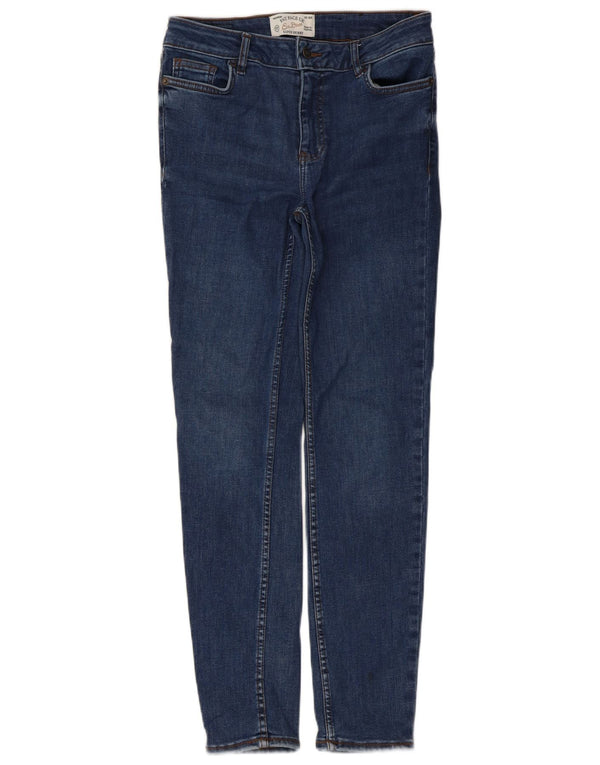 Damskie super obcisłe dżinsy Fat Face UK 10 Small W30 L27 Niebieski poliester