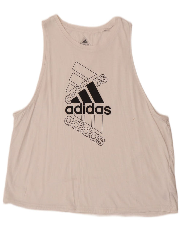 Damska kamizelka Adidas Graphic Top UK 16/18 Duża biała bawełna
