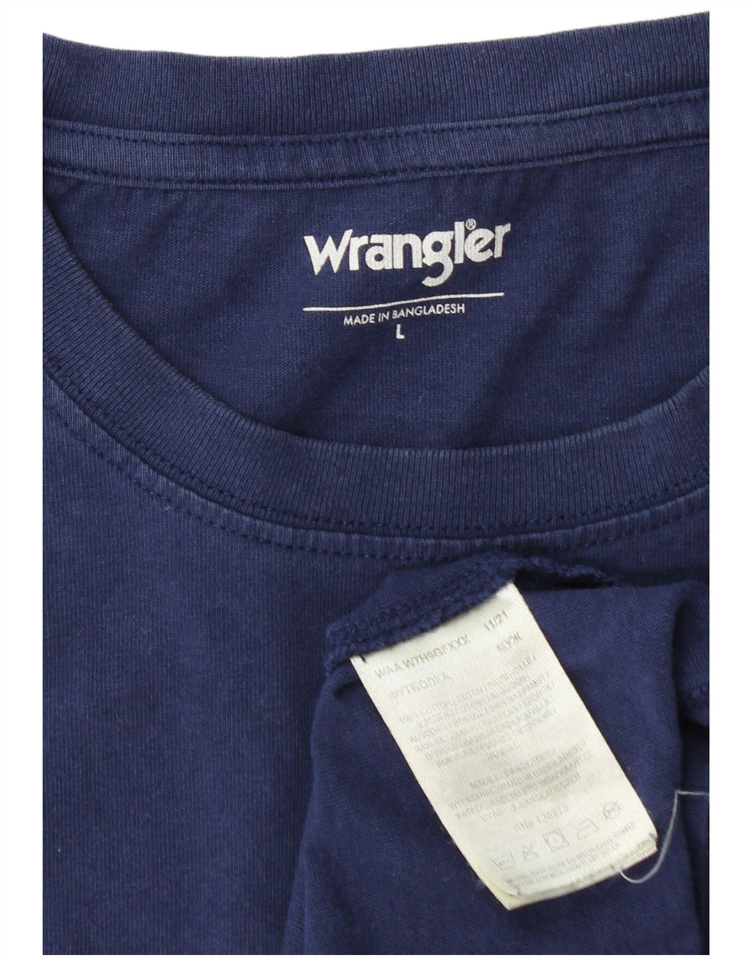T-shirt męski WRANGLER, duży, bawełniany, granatowy