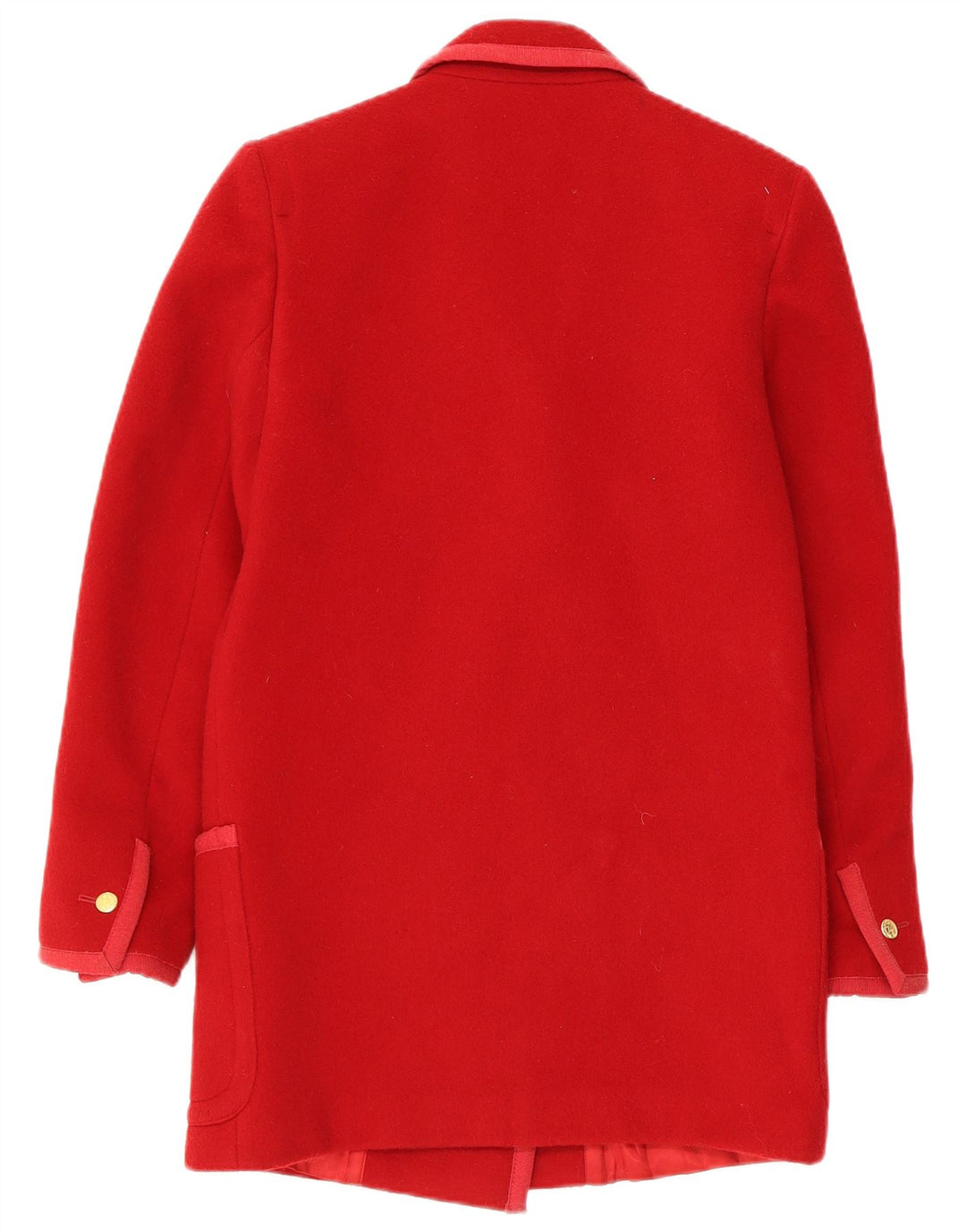 Damski płaszcz dwurzędowy Les Copains UK 10 Small Red Wełna