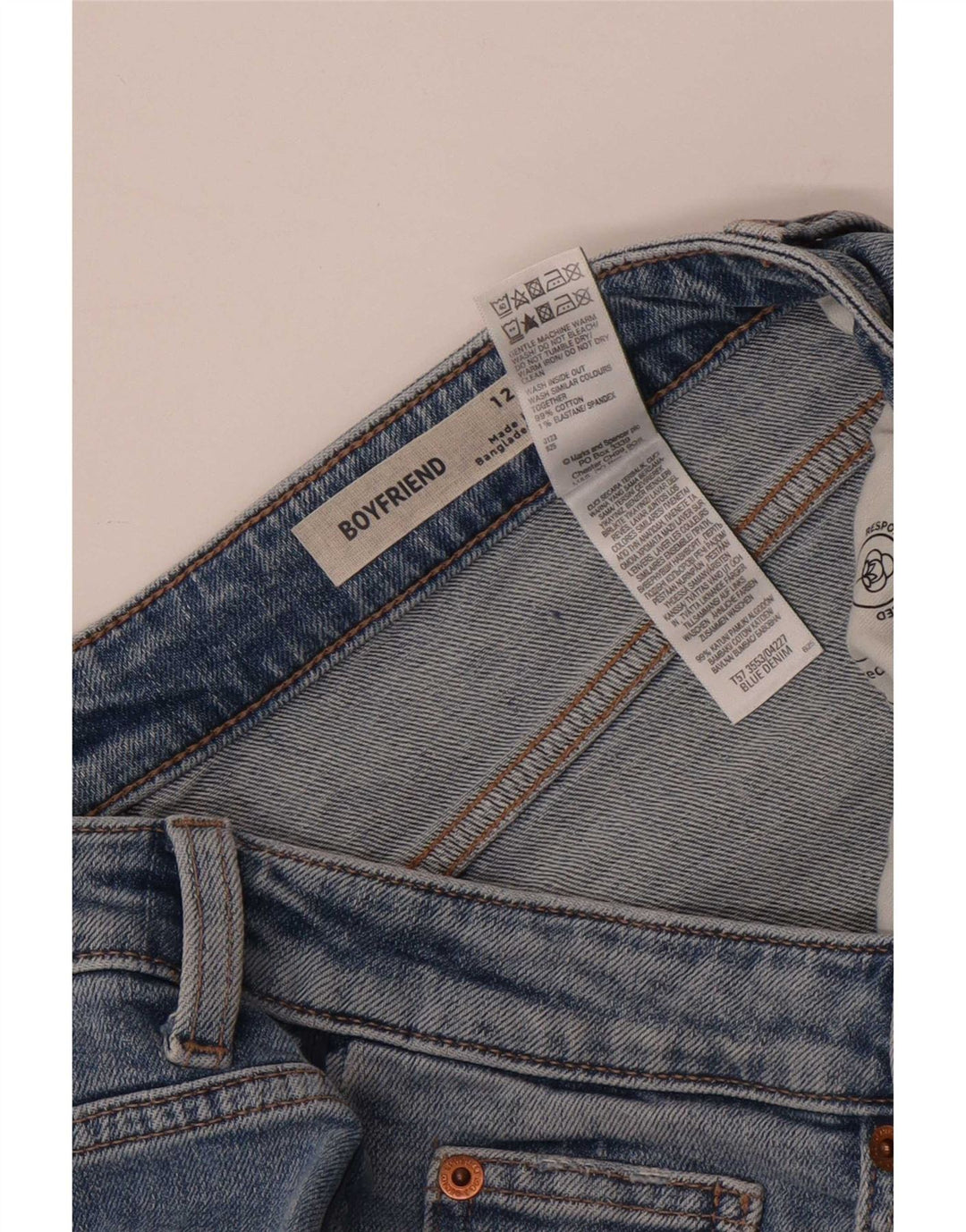 Marks & Spencer Damskie spodenki jeansowe Boyfriend UK 12 Medium W30 Niebieskie