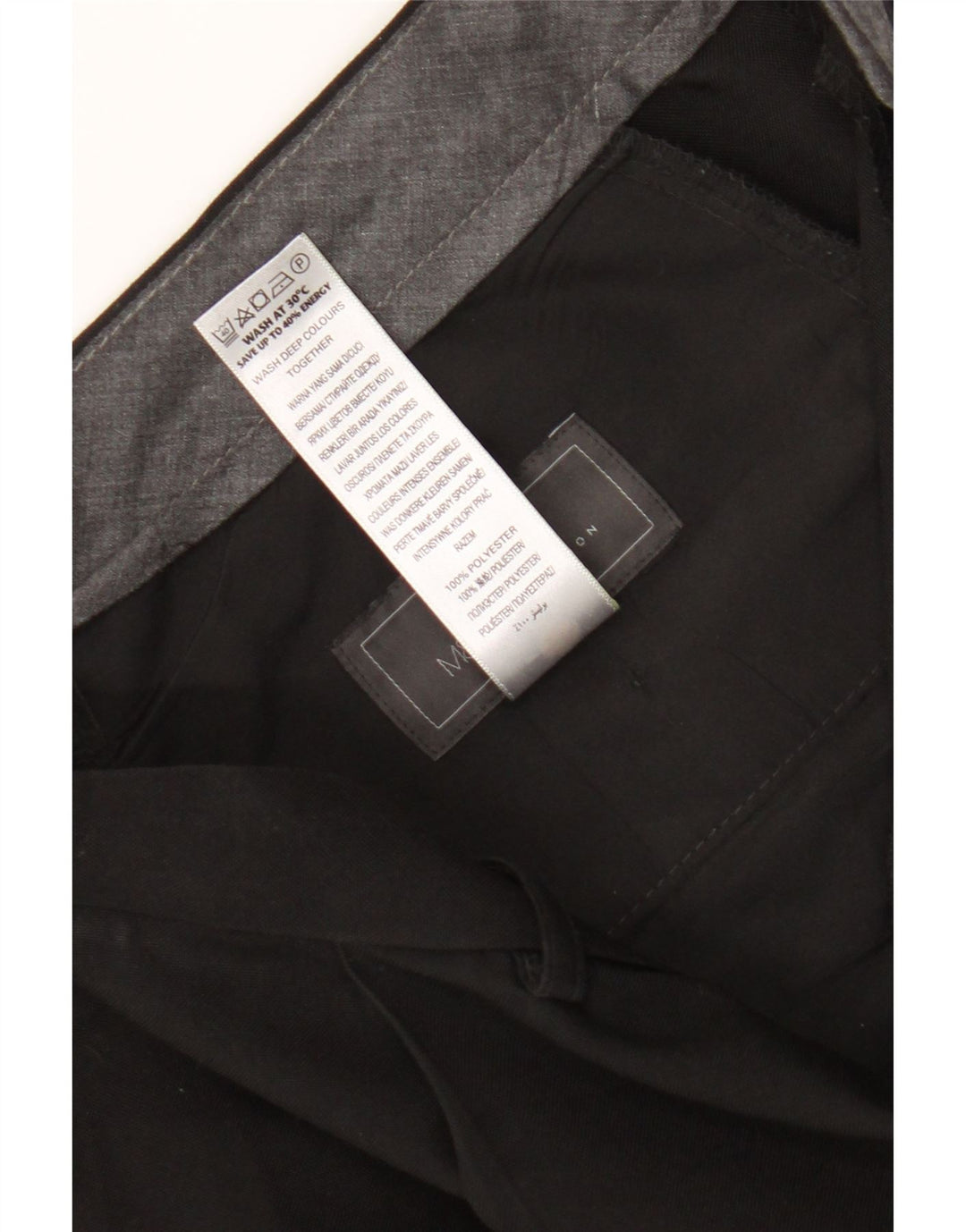 Marks & Spencer Męskie spodnie garniturowe W36 L31 Czarny poliester