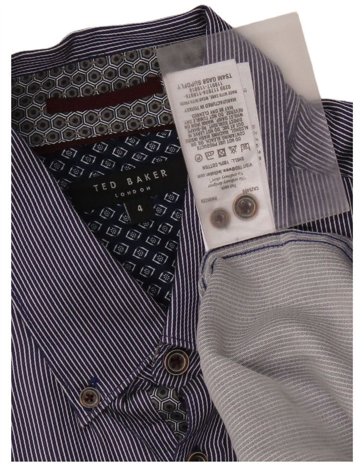 Koszula męska Ted Baker, rozmiar 4, duża, niebieska, bawełniana w prążki