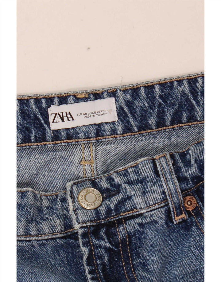 Damskie jeansy z szerokimi nogawkami Zara w trudnej sytuacji EU 40 Medium W30 L33 Niebieska bawełna