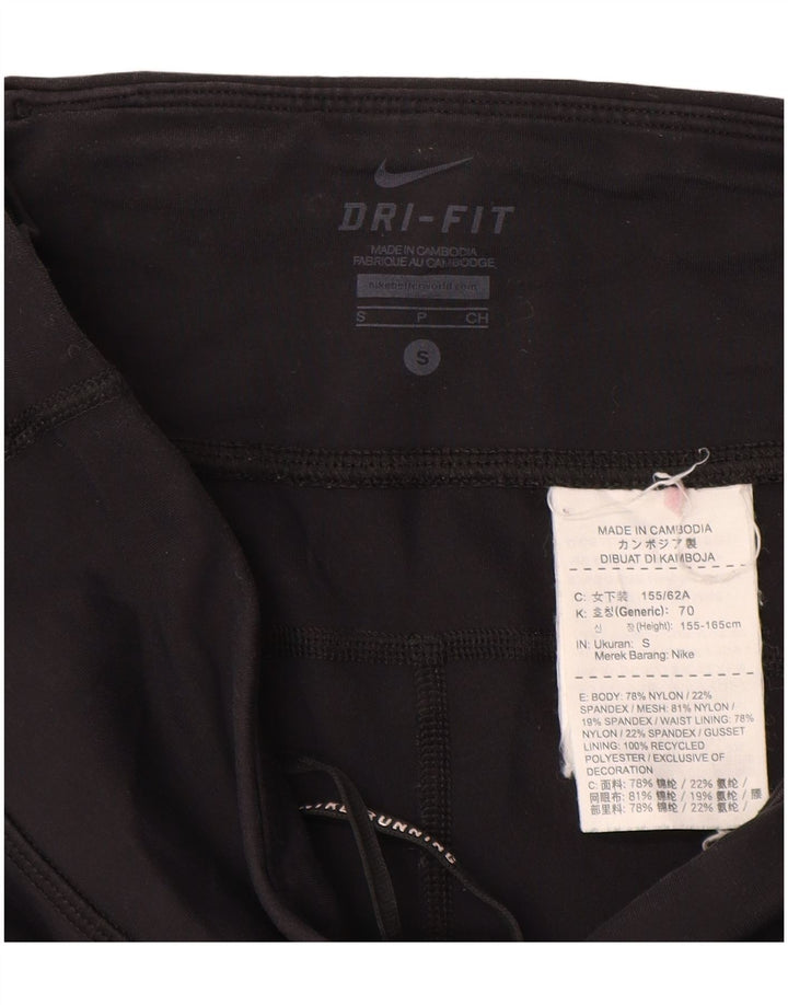 Damskie legginsy Nike Dri Fit Capri UK 8, małe, czarne nylonowe