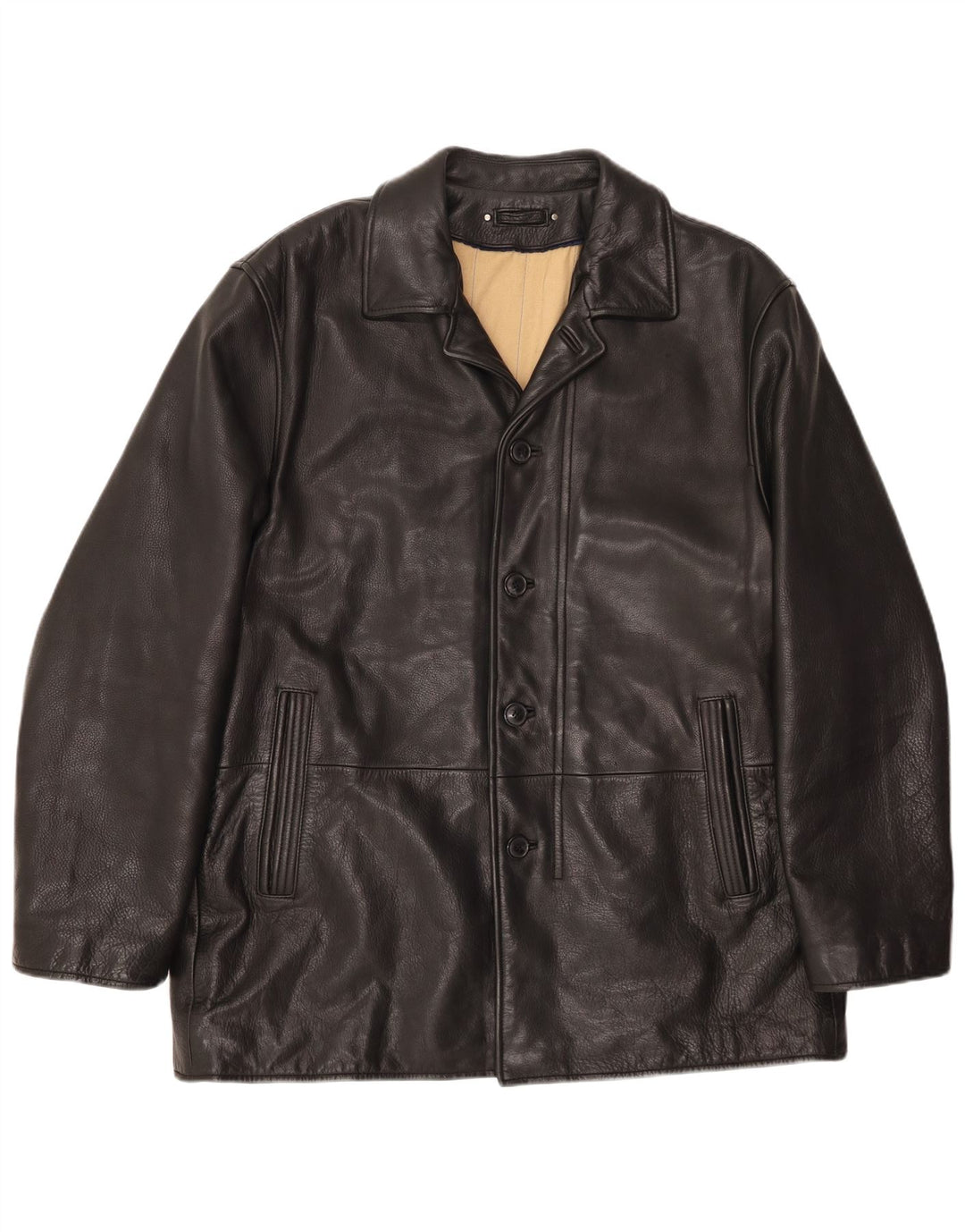 Męska kurtka skórzana VINTAGE UK 46 3XL Czarna skóra