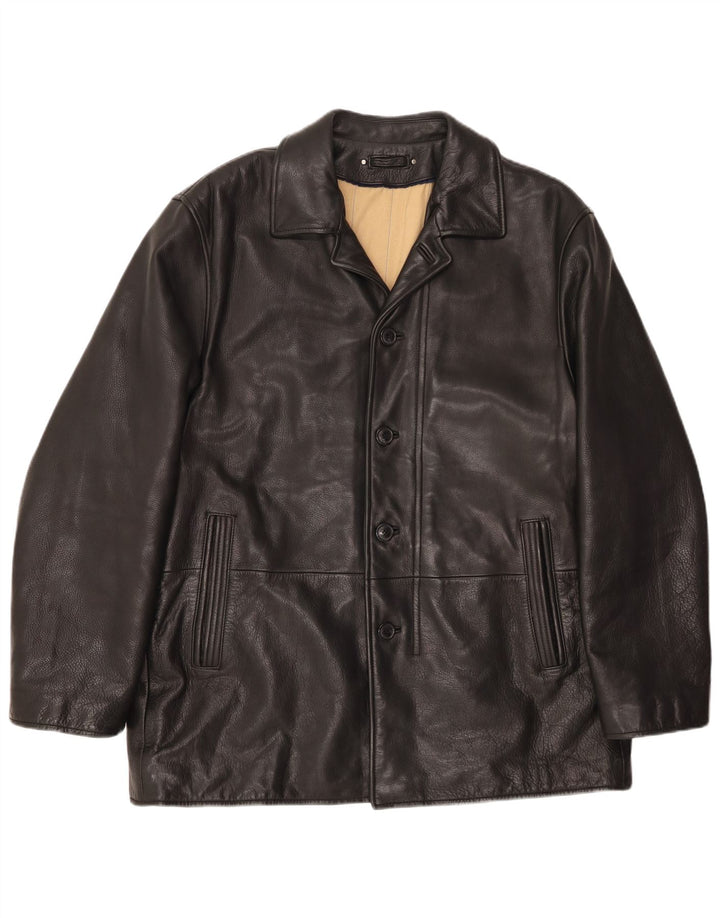 Męska kurtka skórzana VINTAGE UK 46 3XL Czarna skóra