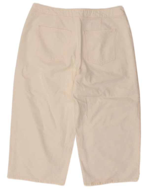 Następne Damskie dżinsy Capri z wysokim stanem UK 18 XL W38 L22 Biała bawełna