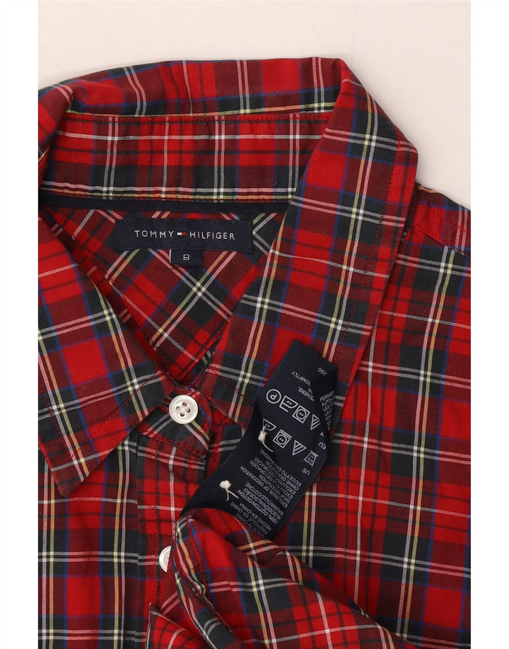 TOMMY HILFIGER Womens Shirt US 8 Medium Red Check Cotton Vintage Tommy Hilfiger and Second-Hand Tommy Hilfiger from Messina Hembry 
