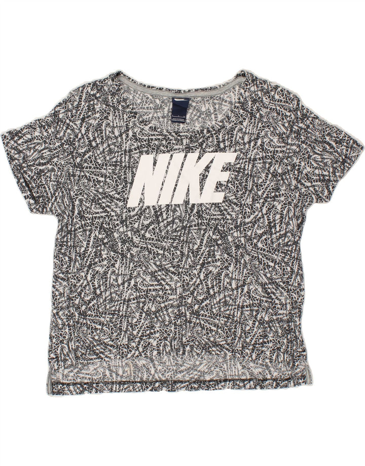 NIKE Womens Oversized Graphic T-Shirt Top UK 10 Small Black Geometric Vintage Nike and Second-Hand Nike from Messina Hembry 