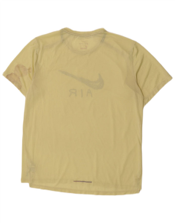 Męski T-shirt Nike Dri Fit z grafiką, duży, żółty poliester