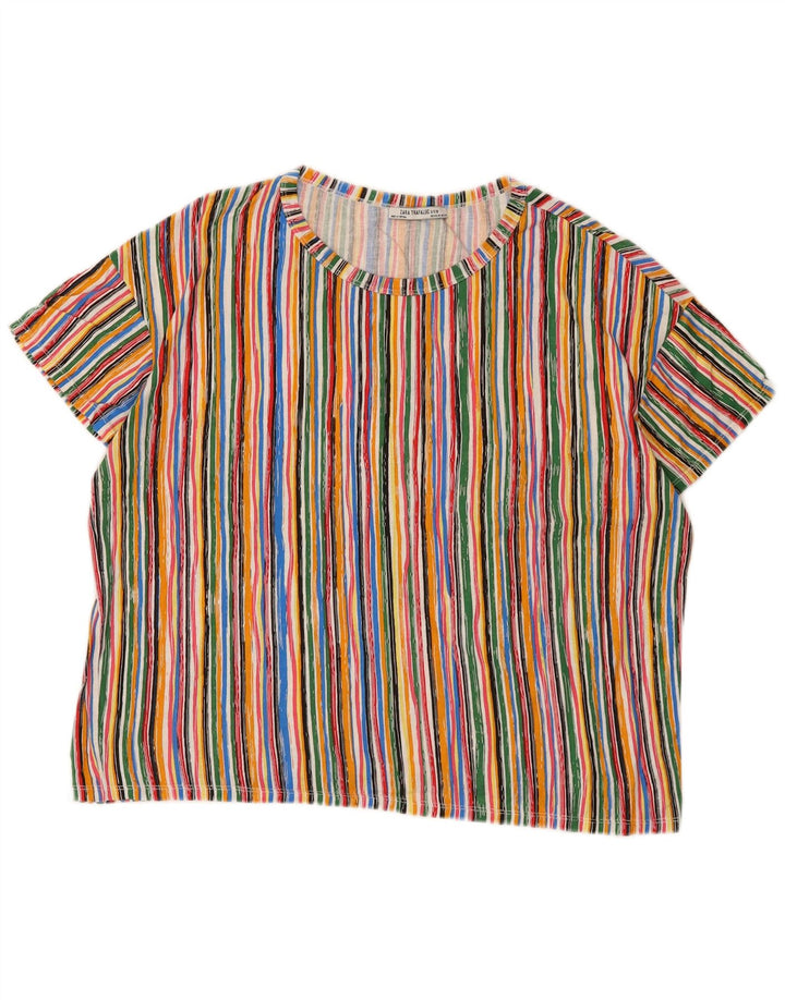 ZARA Womens Oversized T-Shirt Top UK 14 Medium Multicoloured Striped