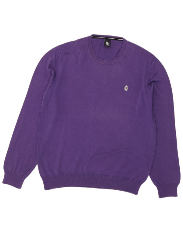 Męski sweter z okrągłym dekoltem Marina Yachting 2XL, fioletowa bawełna