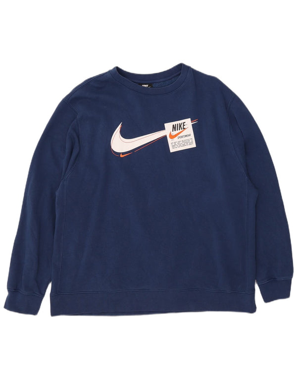 Męska bluza z grafiką Nike, XL, granatowa, bawełniana