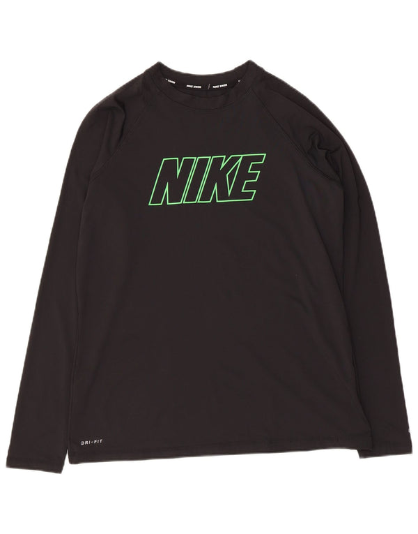 Damska koszulka Nike Dri Fit Graphic z długim rękawem, UK 14, duży, czarny poliester