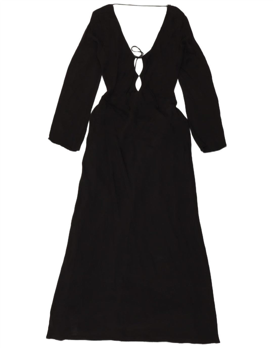 Damska sukienka maxi z długim rękawem ZARA UK 18 XL Czarna wiskoza