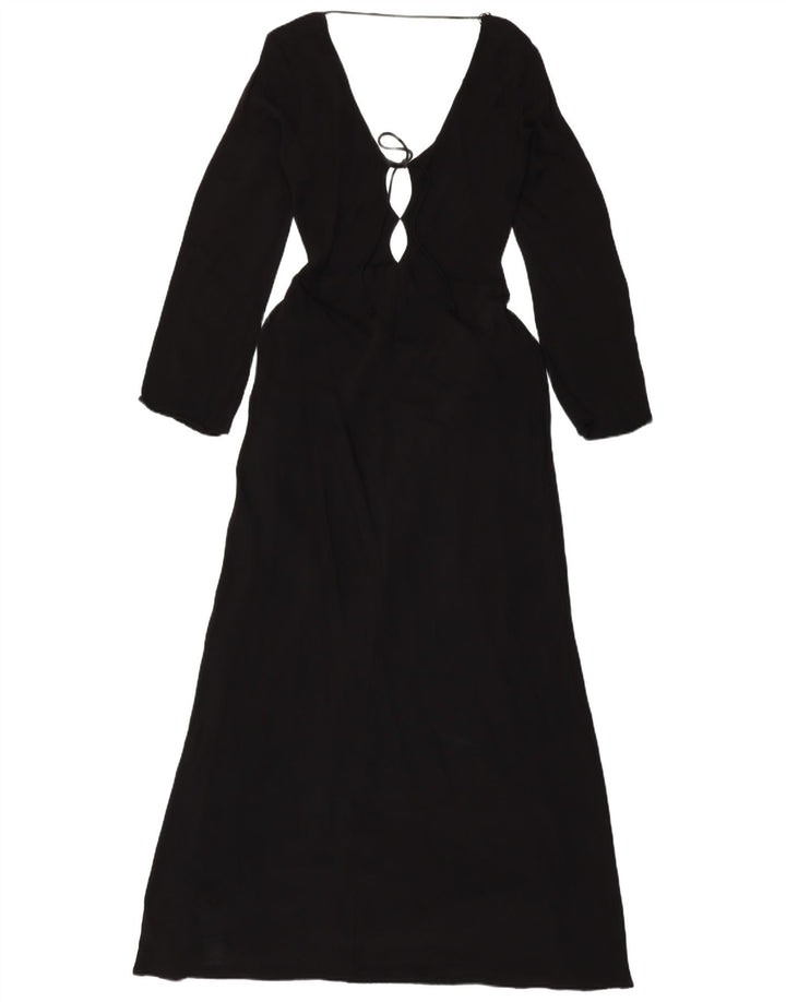 Damska sukienka maxi z długim rękawem ZARA UK 18 XL Czarna wiskoza