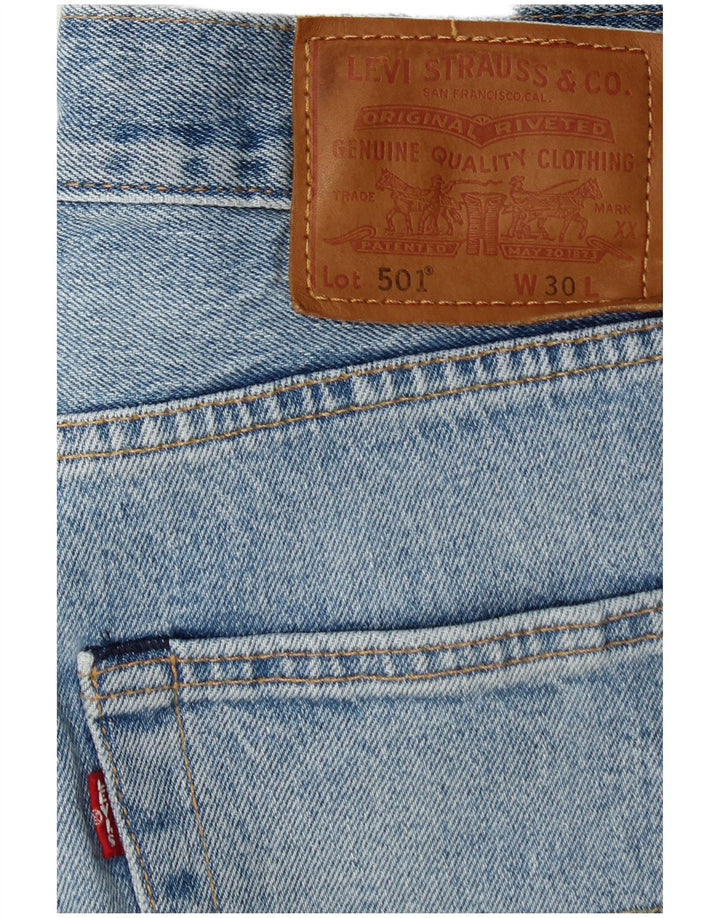 Męskie spodenki jeansowe LEVI'S 501 W30 Średnioniebieskie, bawełniane