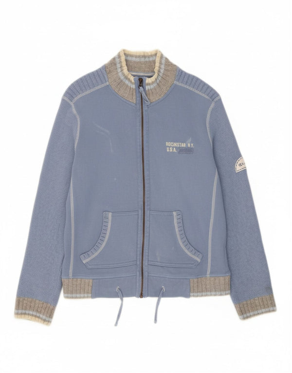 CHAMPION Womens Cardigan Sweater UK 16 Large Blue Cotton