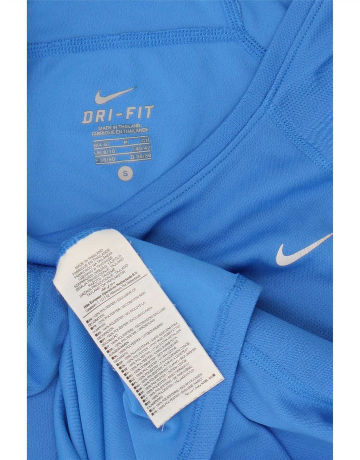 Damska koszulka Nike Dri Fit Top UK 8/10, mały, niebieski poliester
